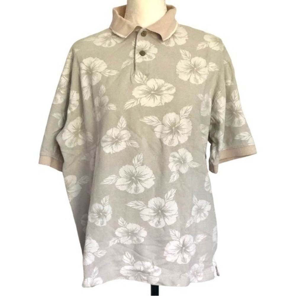 Vintage Floral Cream Colored Shirt Size L